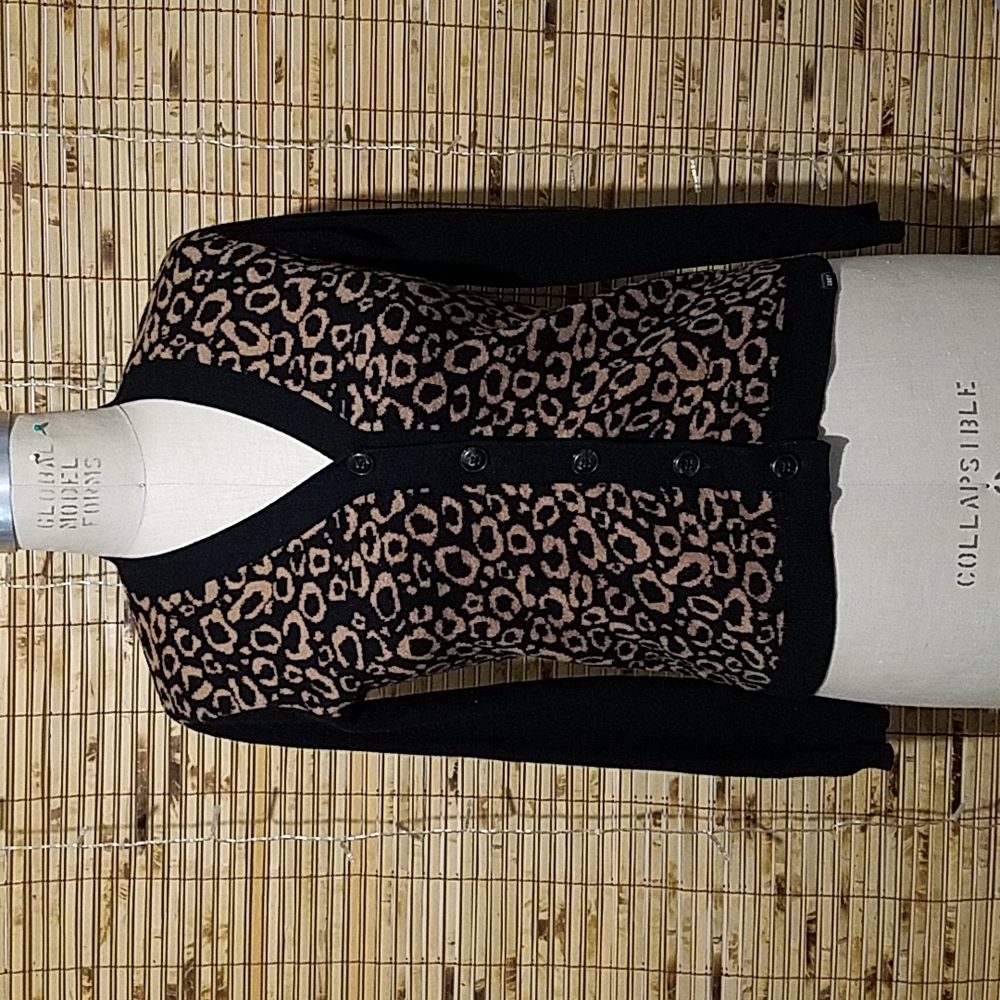 Obey Brown n Black Animal Print Sweater Women's Size Small
